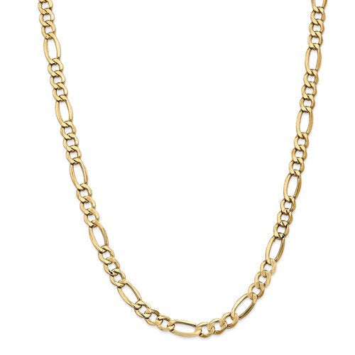 14k yellow gold 7.3mm lightweight bracelet anklet choker necklace pendant chain