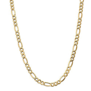 14K Yellow Gold 7.3mm Lightweight Bracelet Anklet Choker Necklace Pendant Chain