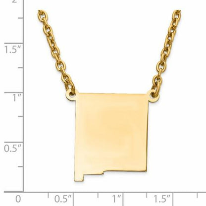 14k gold or sterling silver new mexico nm state name necklace personalized monogram