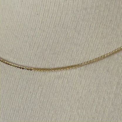 14K Yellow Gold 1.3mm Box Bracelet Anklet Choker Necklace Pendant Chain