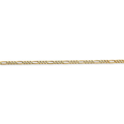 14k yellow gold 1.8mm flat figaro bracelet anklet choker necklace pendant chain