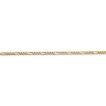 將圖片載入圖庫檢視器 14K Yellow Gold 1.8mm Flat Figaro Bracelet Anklet Choker Necklace Pendant Chain
