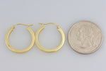 Kép betöltése a galériamegjelenítőbe: 14K Yellow Gold Square Tube Round Hoop Earrings 19mm x 3mm

