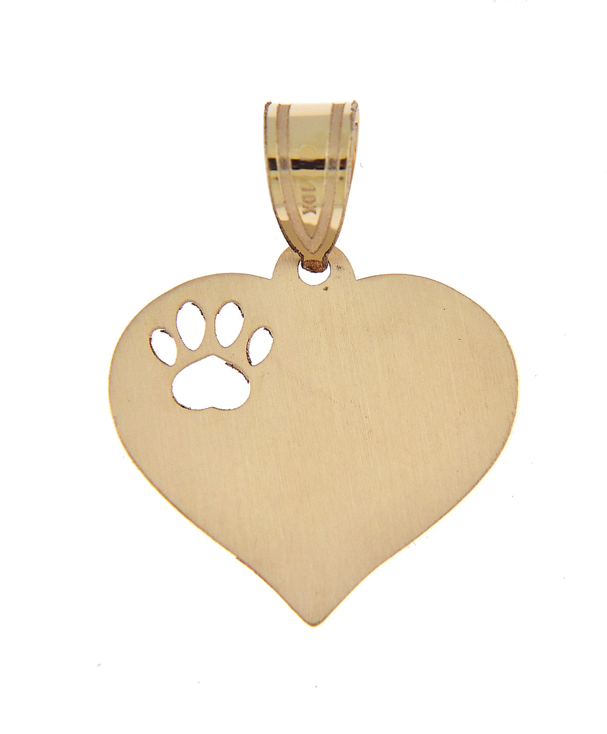 14k 10k yellow white gold or sterling silver paw print cut out personalized pendant charm