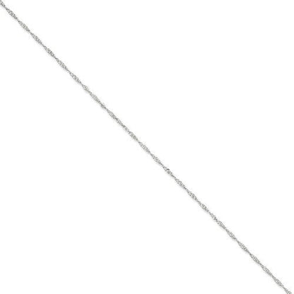 14k white gold 1.7mm singapore twisted bracelet anklet choker necklace pendant chain