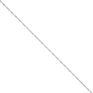 14K White Gold 1.7mm Singapore Twisted Bracelet Anklet Choker Necklace Pendant Chain