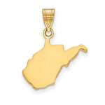 Load image into Gallery viewer, 14K Gold or Sterling Silver West Virginia WV State Map Pendant Charm Personalized Monogram
