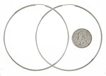 Carica l&#39;immagine nel visualizzatore di Gallery, Sterling Silver 3 inch Round Endless Hoop Earrings 78mm x 2mm
