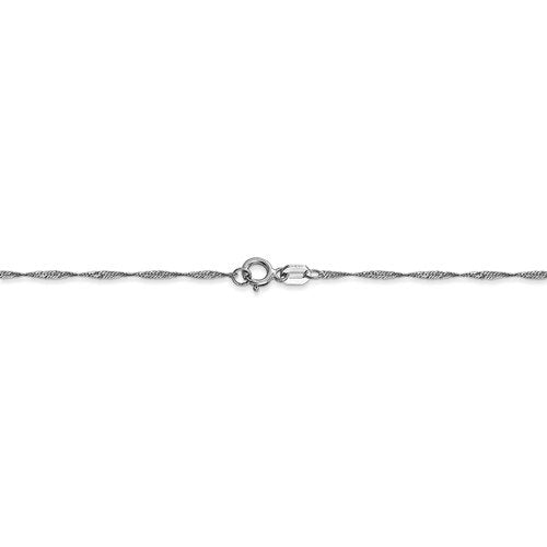 14k white gold 1mm singapore twisted bracelet anklet necklace choker pendant chain