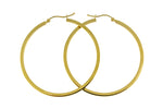 Kép betöltése a galériamegjelenítőbe: 14k Yellow Gold Square Tube Round Hoop Earrings 45mm x 2mm
