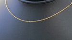 Load and play video in Gallery viewer, 14k Yellow Gold 0.5mm Thin Cable Rope Necklace Choker Pendant Chain
