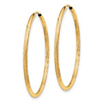Load image into Gallery viewer, 14k Yellow Gold Satin Diamond Cut Endless Round Hoop Earrings 30mm x 1.5mm
