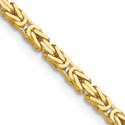 14K Solid Yellow Gold 2.5mm Byzantine Bracelet Anklet Necklace Choker Pendant Chain