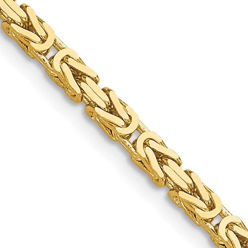 14k solid yellow gold 2.5mm byzantine bracelet anklet necklace choker pendant chain