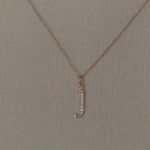 Load and play video in Gallery viewer, 14K Yellow Rose White Gold .025 CTW Diamond Tiny Petite Lowercase Letter J Initial Alphabet Pendant Charm Necklace
