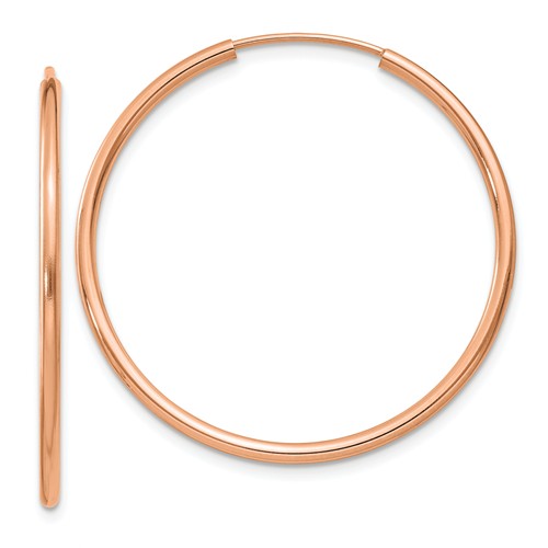 14k rose gold classic endless round hoop earrings 30mm x 1.5mm