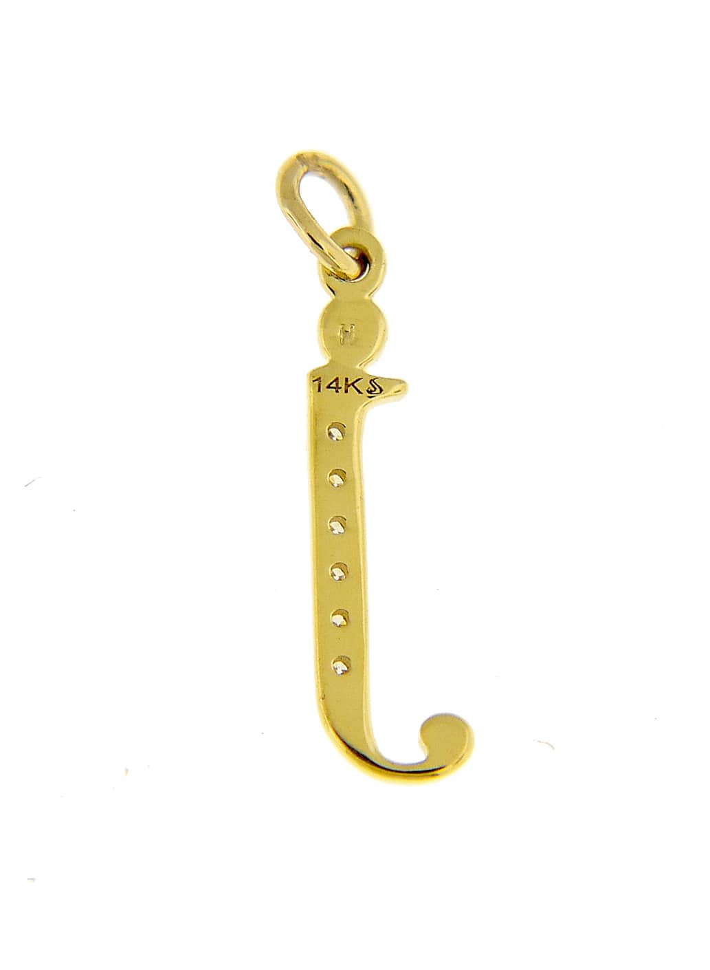 14k yellow rose white gold .025 ctw diamond tiny petite lowercase letter j initial alphabet pendant charm necklace