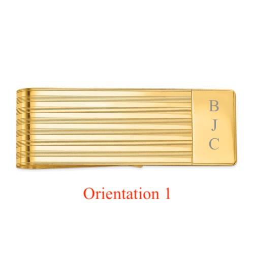 14k solid yellow gold money clip personalized engraved monogram