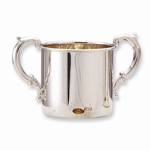 sterling silver baby or child cup double handle heirloom gift custom engraved personalized engraving monogram