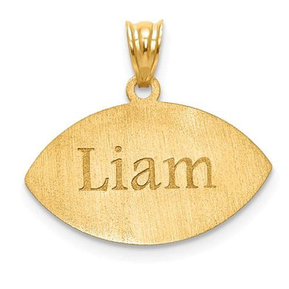 14k 10k gold sterling silver football personalized engraved pendant