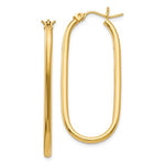 Charger l&#39;image dans la galerie, 14k Yellow Gold Large Oval Tube Hoop Earrings 40mm x 17mm x 2mm
