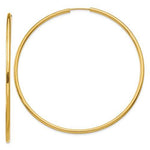 Φόρτωση εικόνας στο εργαλείο προβολής Συλλογής, 14k Yellow Gold Round Endless Hoop Earrings 64mm x 2mm
