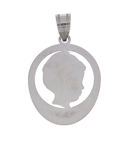 14k 10k yellow white sterling silver boy head silhouette name engraved personalized