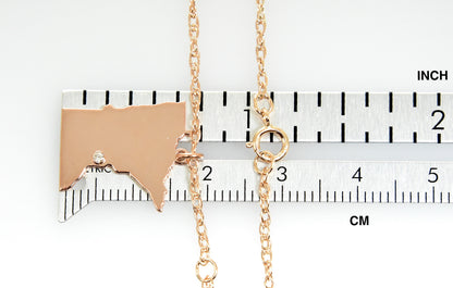 14k 10k yellow rose white gold diamond silver minnesota mn state map personalized city necklace