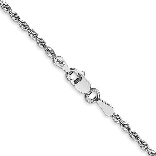 10k white gold 1.85mm diamond cut quadruple rope bracelet anklet choker necklace pendant chain