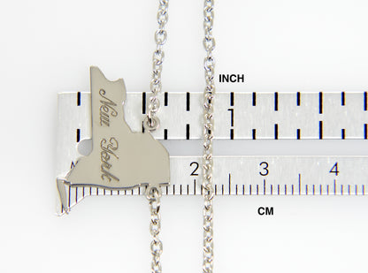 14k gold or sterling silver new york ny state name necklace personalized monogram