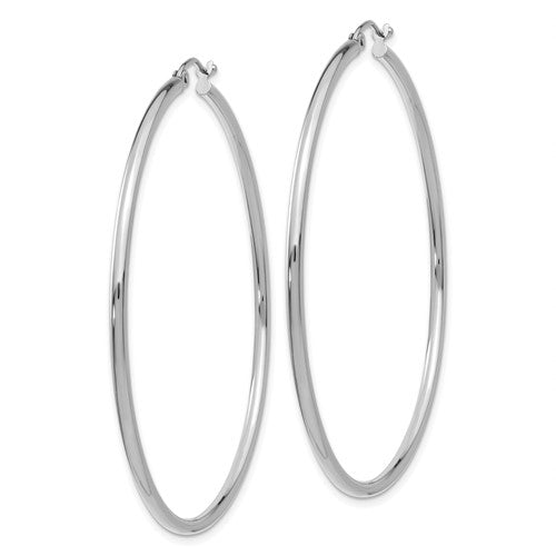 14k white gold 2.13 inch classic round hoop earrings 54mmx2mm