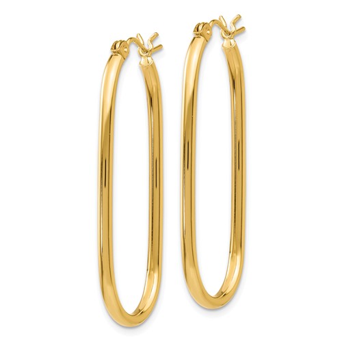 14k yellow gold large oval tube hoop earrings 40mm x 17mm x 2mm