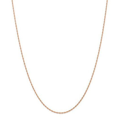 14k rose gold 1.15mm cable rope necklace pendant chain with spring ring clasp 16 18 20 24 inches