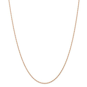 14k Rose Gold 1.15mm Cable Rope Necklace Pendant Chain with Spring Ring Clasp 16 18 20 24 inches