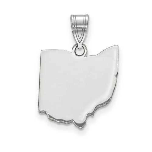 14K Gold or Sterling Silver Ohio OH State Map Pendant Charm Personalized Monogram
