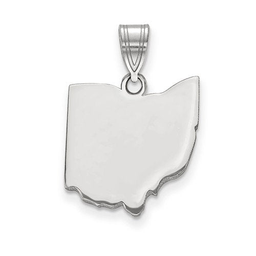 14k gold or sterling silver ohio oh state map pendant charm personalized monogram