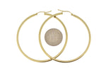 Carica l&#39;immagine nel visualizzatore di Gallery, 14k Yellow Gold Square Tube Round Hoop Earrings 50mm x 2mm
