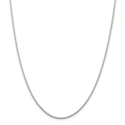 sterling silver rhodium plated 1.95mm cable necklace choker pendant chain