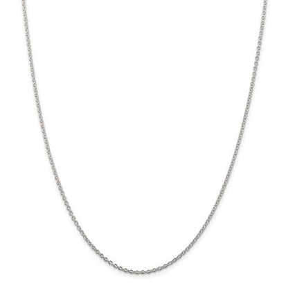 sterling silver rhodium plated 1.95mm cable necklace choker pendant chain