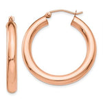 Load image into Gallery viewer, 14K Rose Gold Classic Round Hoop Earrings 30mm x 4mm
