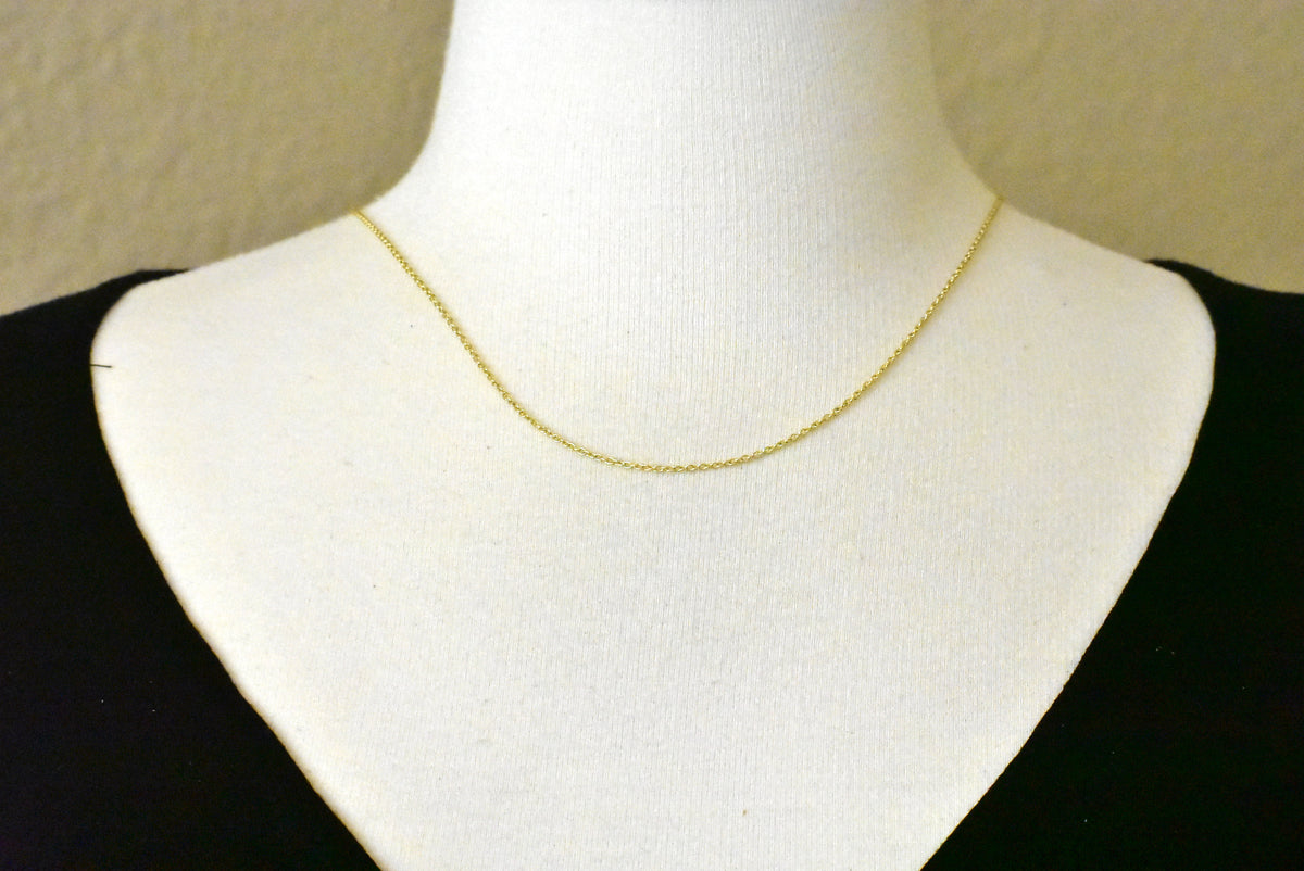 14k yellow gold 1.4mm cable bracelet anklet choker necklace pendant chain