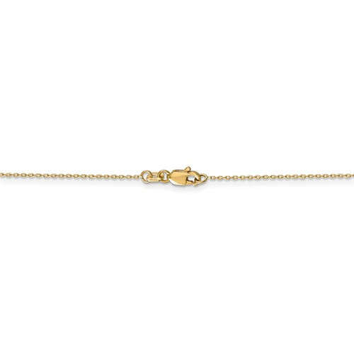 14k yellow gold 0.80mm diamond cut cable bracelet anklet choker necklace chain lobster clasp