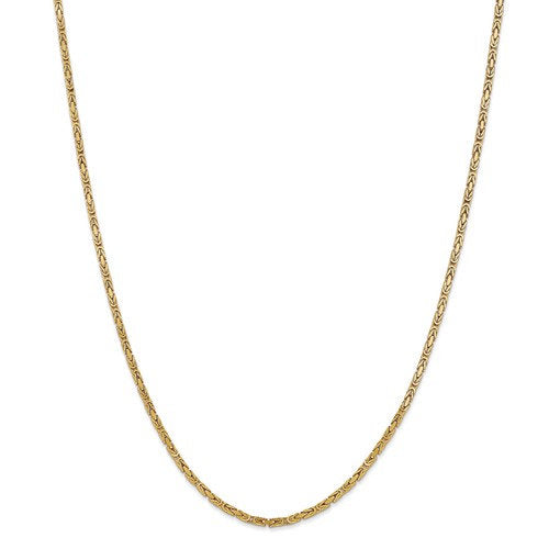 14k solid yellow gold 2mm byzantine bracelet anklet necklace choker pendant chain