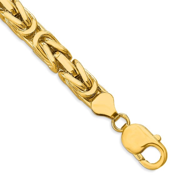 14k solid yellow gold 6.5mm byzantine bracelet anklet necklace choker pendant chain