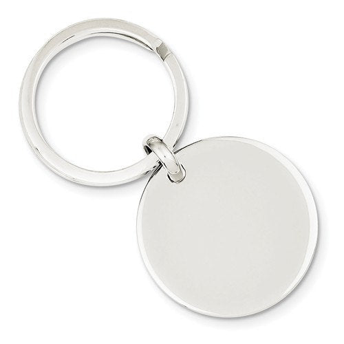 engravable sterling silver round key holder ring keychain personalized engraved monogram