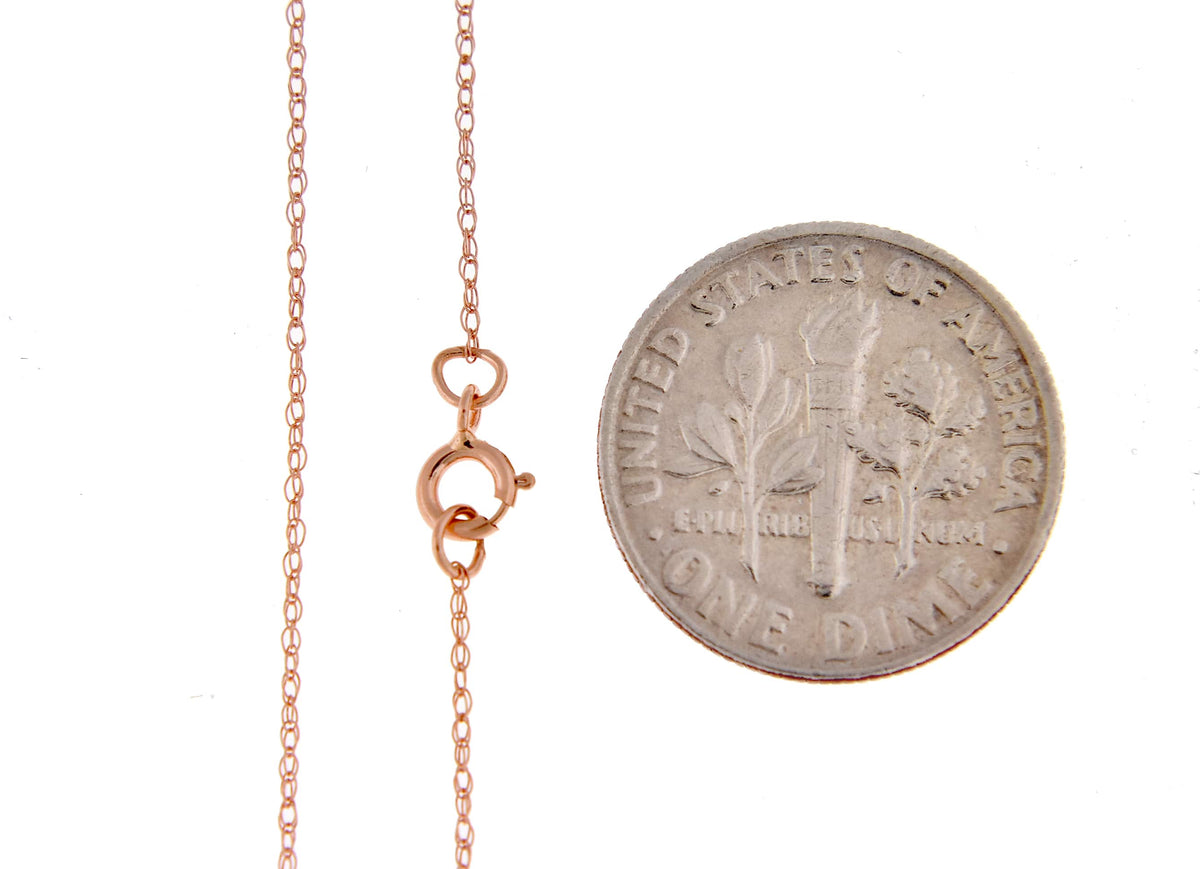 14k rose gold 0.50mm thin cable rope choker necklace pendant chain