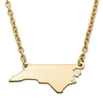 Load image into Gallery viewer, 14K Gold or Sterling Silver North Carolina NC State Name Necklace Personalized Monogram
