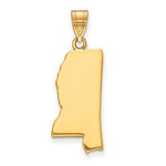 Load image into Gallery viewer, 14K Gold or Sterling Silver Mississippi MS State Map Pendant Charm Personalized Monogram
