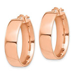 Load image into Gallery viewer, 14k Rose Gold Round Square Tube Hoop Earrings 24mm x 7mm
