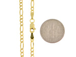 Carregar imagem no visualizador da galeria, 14K Yellow Gold 2.5mm Lightweight Figaro Bracelet Anklet Choker Necklace Chain
